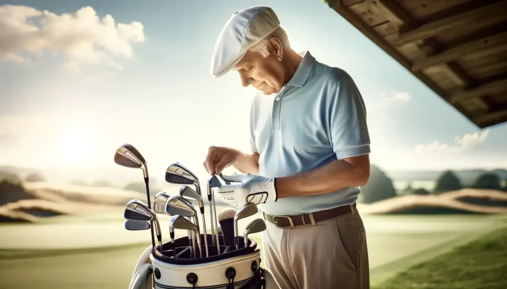 golfer testing the best golf club for seniors