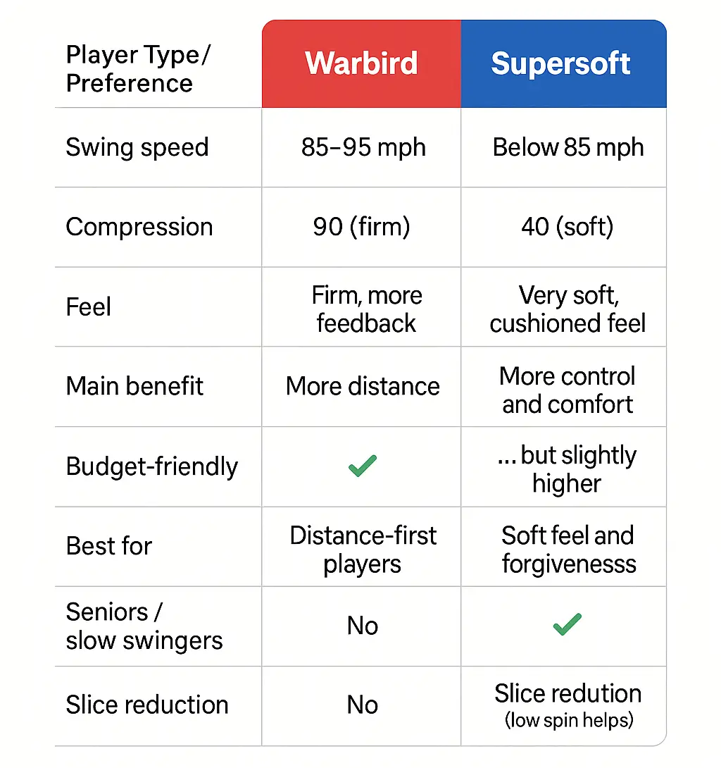Warbird vs Supersoft comparison